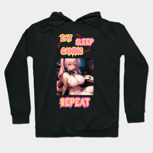 Eat Sleep Gaming Repeat Anime Girl Hoodie